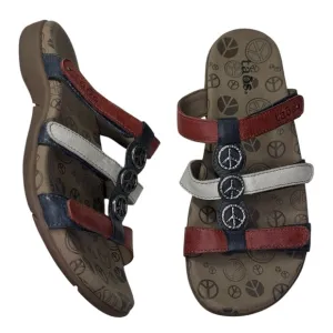 NEW Taos Peace Prize 3 strap Sandals Patriotic red white blue women’s shoes 6 37