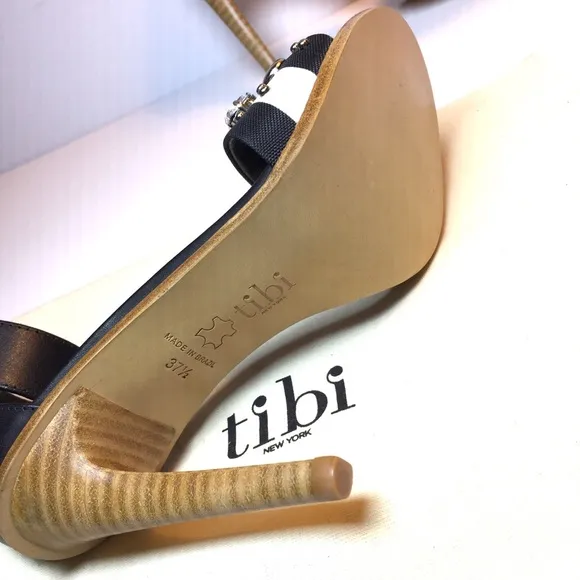 New TIBI Liv Ankle Strap Jewel High Heel Sandal 37.5/7