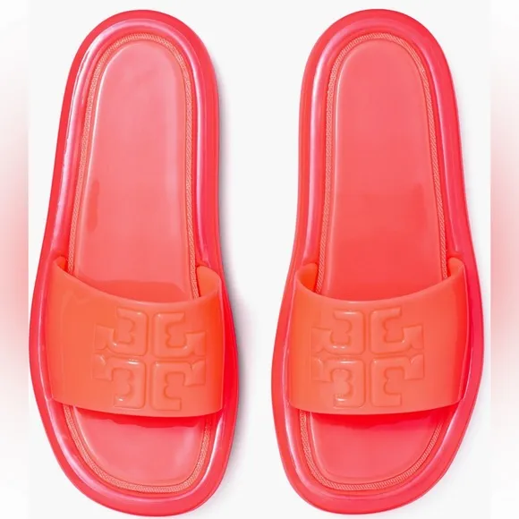 NEW Tory Burch Bubble Jelly Sandals in Fluorescent Pink