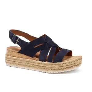 New Trask Randi Espadrille Platform Sandals NavySuede