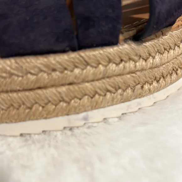 New Trask Randi Espadrille Platform Sandals NavySuede
