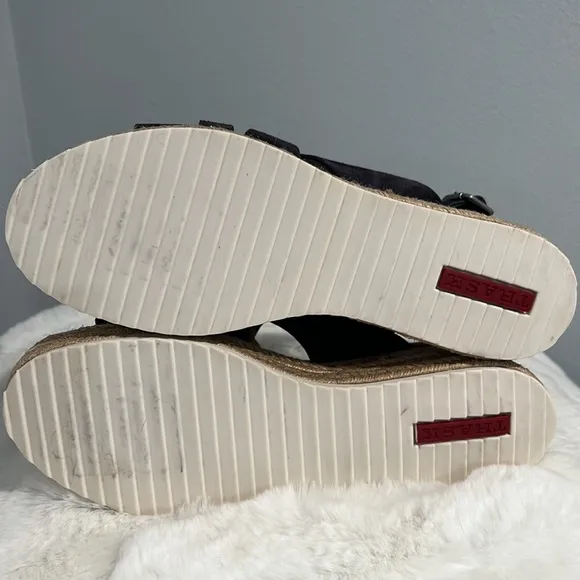 New Trask Randi Espadrille Platform Sandals NavySuede
