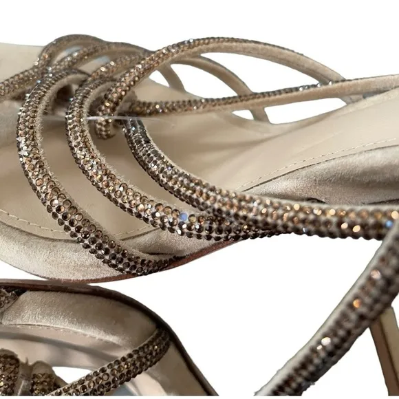 New! Veronica Beard Aneesha Crystal-Embellished Suede Sandals