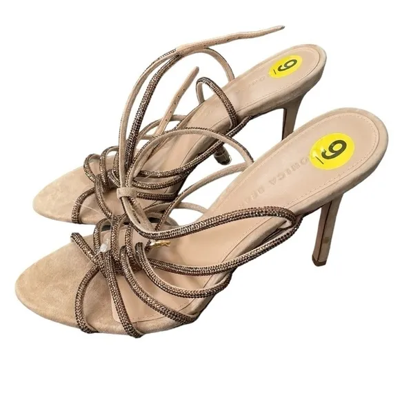 New! Veronica Beard Aneesha Crystal-Embellished Suede Sandals