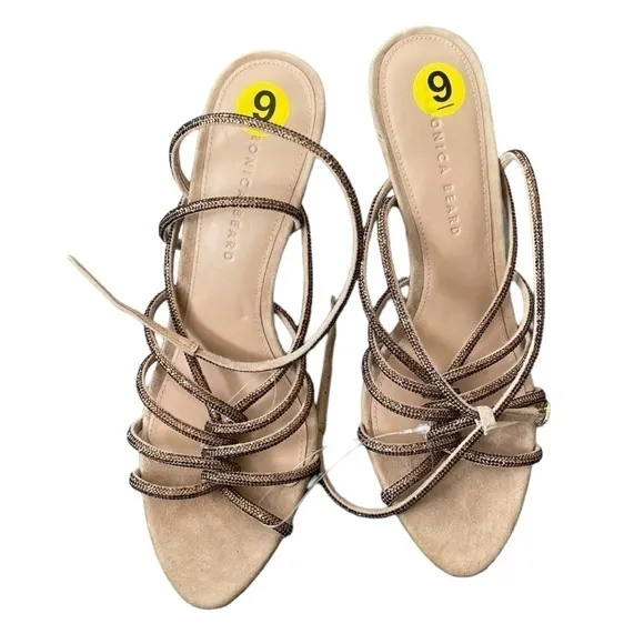 New! Veronica Beard Aneesha Crystal-Embellished Suede Sandals