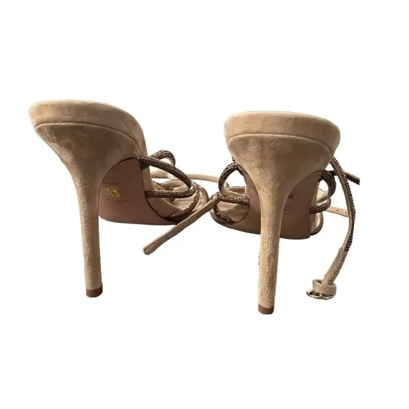 New! Veronica Beard Aneesha Crystal-Embellished Suede Sandals