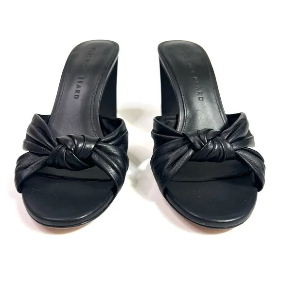 New Veronica Beard Ganita Knot Front Heeled Sandal Black Size 6