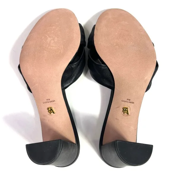 New Veronica Beard Ganita Knot Front Heeled Sandal Black Size 6