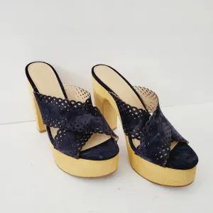 New Veronica Beard Gaynor Platform Sandals In Eclipse Navy , Size 9,5