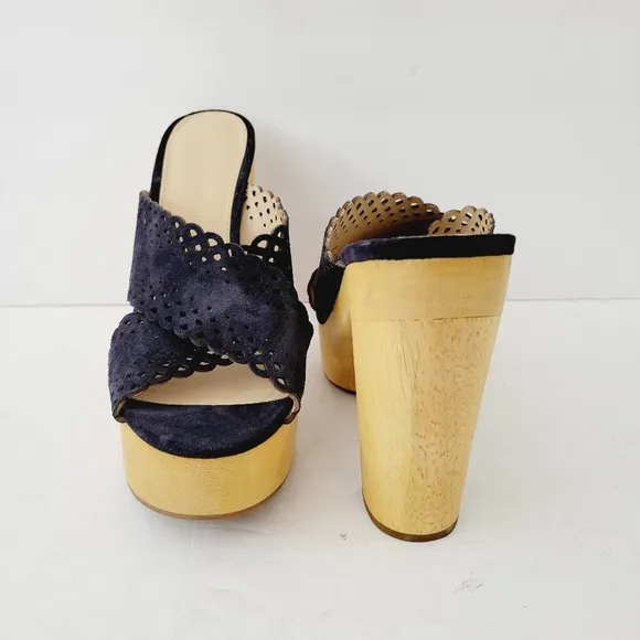 New Veronica Beard Gaynor Platform Sandals In Eclipse Navy , Size 9,5