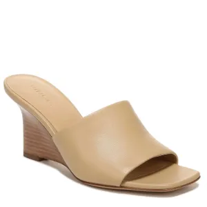 NEW VINCE BEIGE LEATHER WEDGE SANDALS