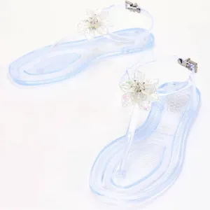 NEW Vince Camuto Anthropologie Clear Jelly Adjustable floral sandals women sz 6