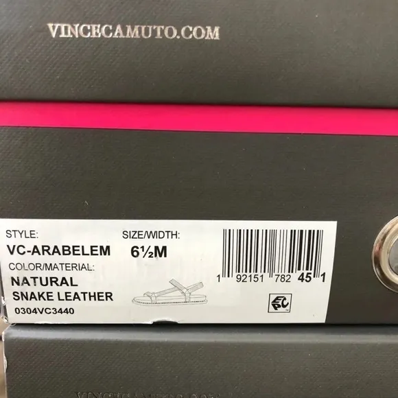 New Vince Camuto Arabelem Sandal Natural Snake leather crystal gem jeweled strap