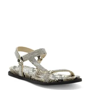 New Vince Camuto Arabelem Sandal Natural Snake leather crystal gem jeweled strap