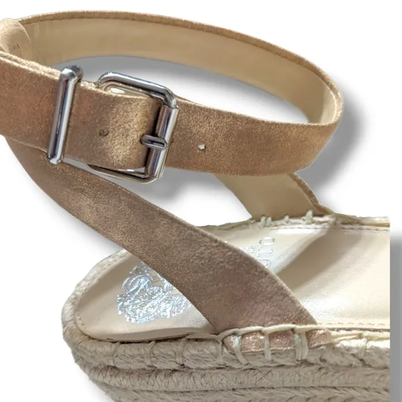 NEW VINCE CAMUTO Bendsen Wedge Sandal IN ROSE GOLD SZ 9.5
