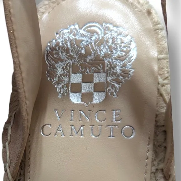 NEW VINCE CAMUTO Bendsen Wedge Sandal IN ROSE GOLD SZ 9.5