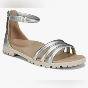 NEW Vionic Laurel Sandals Womens 9 Metallic Silver Comfort Arch Support Casual