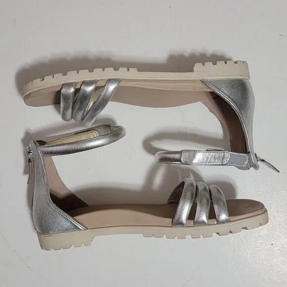 NEW Vionic Laurel Sandals Womens 9 Metallic Silver Comfort Arch Support Casual