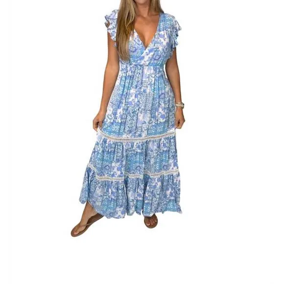 NEW WALKER &amp; WADE adele dress coastal in blue