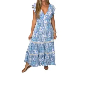 NEW WALKER &amp; WADE adele dress coastal in blue