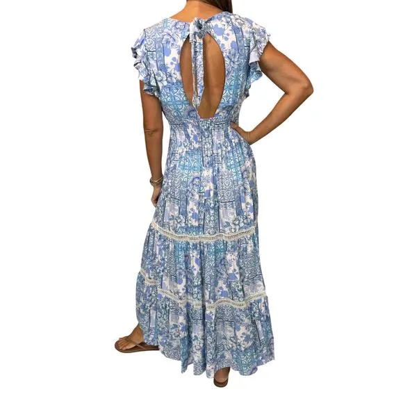 NEW WALKER &amp; WADE adele dress coastal in blue