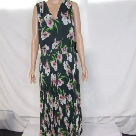NEW WHITE HOUSE BLACK MARKET Womens Sleevless V-Neck Smocked Midi Dress Size 12