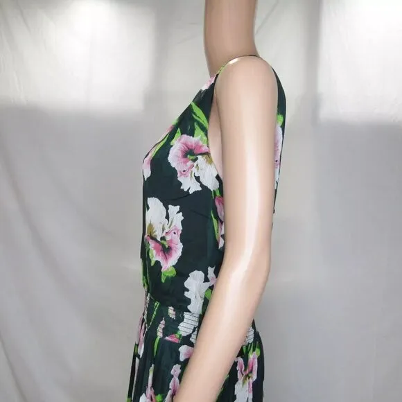 NEW WHITE HOUSE BLACK MARKET Womens Sleevless V-Neck Smocked Midi Dress Size 12