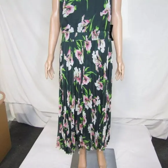 NEW WHITE HOUSE BLACK MARKET Womens Sleevless V-Neck Smocked Midi Dress Size 12