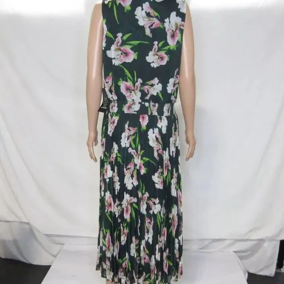 NEW WHITE HOUSE BLACK MARKET Womens Sleevless V-Neck Smocked Midi Dress Size 12