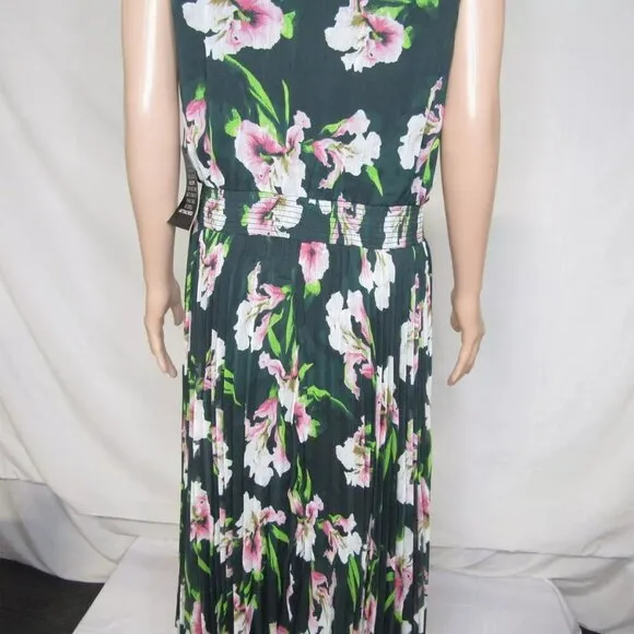NEW WHITE HOUSE BLACK MARKET Womens Sleevless V-Neck Smocked Midi Dress Size 12