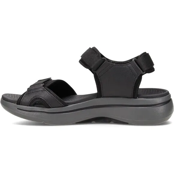 New With Box Skechers Men’s Go Walk Arch Fit Sandals Black Charcoal Men Size 10