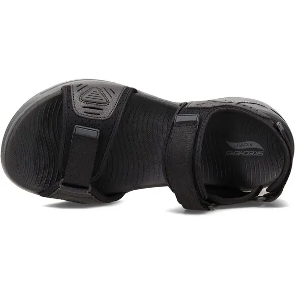 New With Box Skechers Men’s Go Walk Arch Fit Sandals Black Charcoal Men Size 10