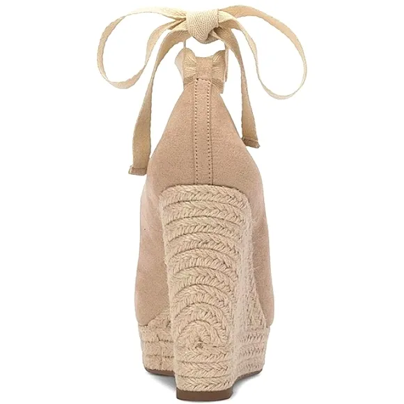 New w/o Box Jessica Simpson Zavida Ankle-Wrap Peep-Toe Platform Wedge Size 9.5