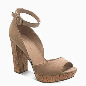 New w/o Box Sun   Stone Reeta Block Heel Ankle Strap Platform Dress Sandal Sz 9