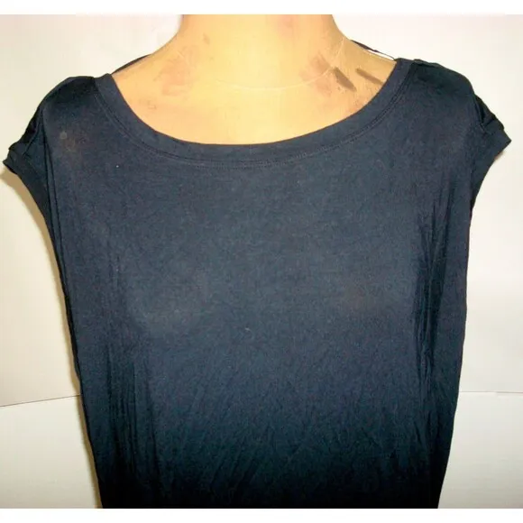 New Womens NWT PrAna L Black Dress Foundation Tie Soft Cap Sleeves Tencel Modal