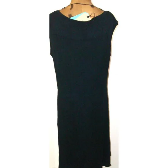 New Womens NWT PrAna L Black Dress Foundation Tie Soft Cap Sleeves Tencel Modal