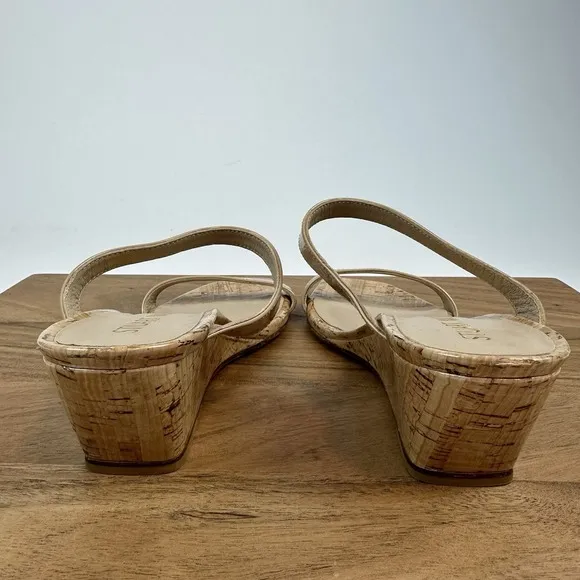 New Womens Stuart Weitzman Aleena 50 Patent Leather Cork Wedge Sandals Size 8 B