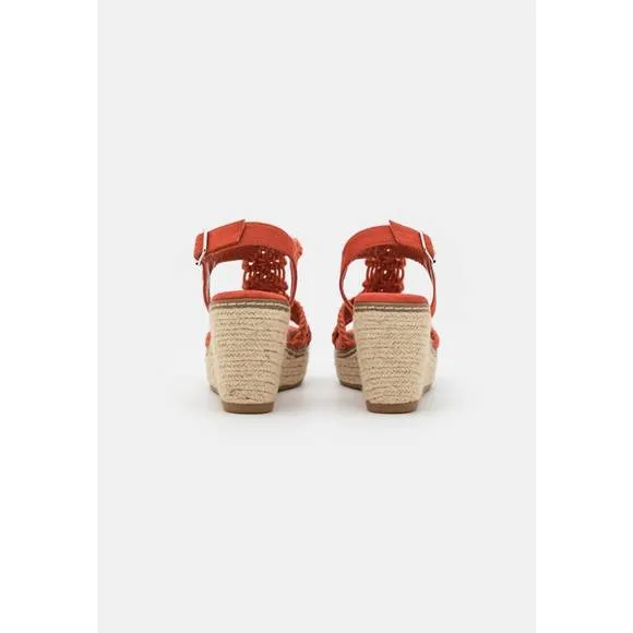 NEW XTI women's jute wedge sandals in brick