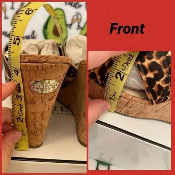 New GUESS leopard print wedge sandals 8.5