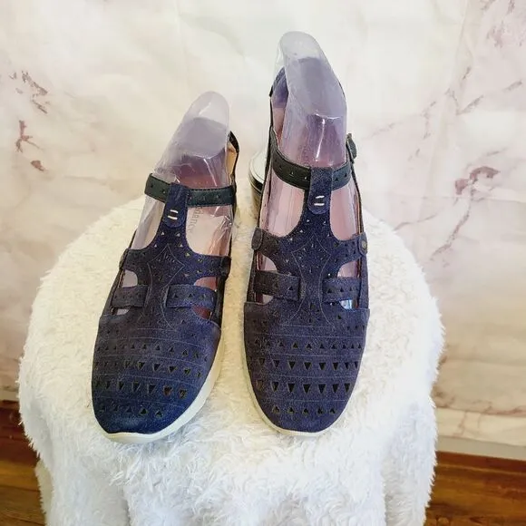 New! Sundance Mamzelle blue suede strappy maryjane sandals