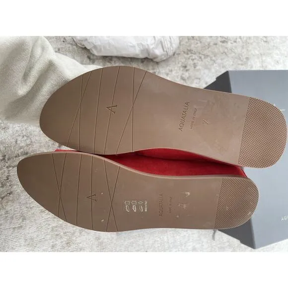 NIB‎ Aquatalia Weatherproof Abbey Suede Wedge Sandals - Red- Size 7 M- $350