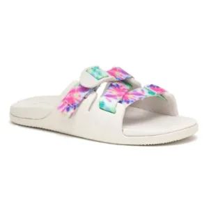 NIB Chaco Chillos Slide Sandal In White Multicolor Tie Dye Kids Size 2