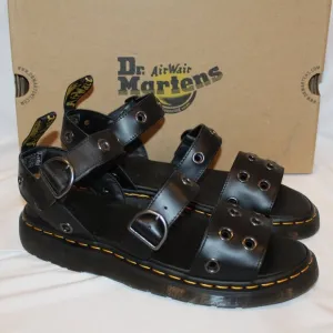NIB DR. MARTENS MEN'S GRYPHON HWD BRANDO BLACK‎ LEATHER SANDALS SZ 13