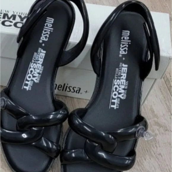 NIB Jeremy Scott x Melissa Black Jelly Tube Sandals 5 &amp; 6