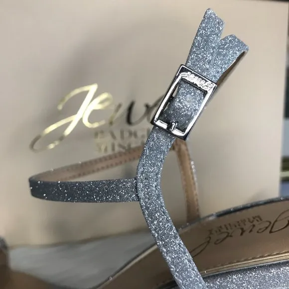 NIB Jewel Badgley Mischka Charlee Block Heel Embellished Evening Sandals