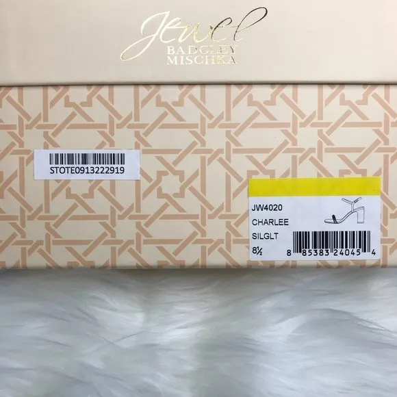 NIB Jewel Badgley Mischka Charlee Block Heel Embellished Evening Sandals