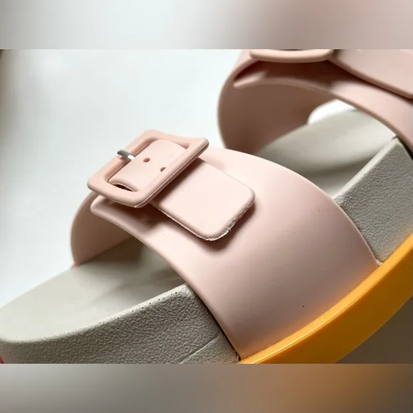 NIB Melissa Wide Platform Sandals in Pink / Beige / Caramelo 9