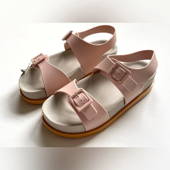 NIB Melissa Wide Platform Sandals in Pink / Beige / Caramelo 9
