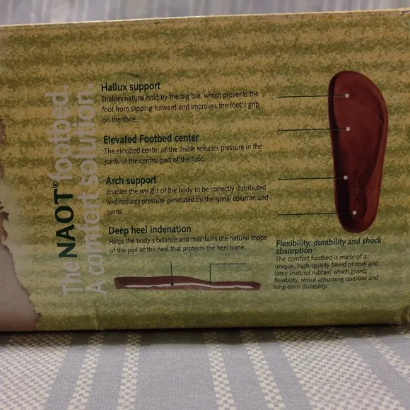 NIB NAOT Leather Ankle Strap Sandals Odelia Khaki Footbed Sz 11M Made In Israel