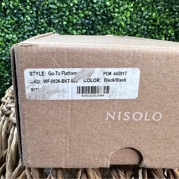NIB Nisolo x Anthropologie go to flatform sandals in all black